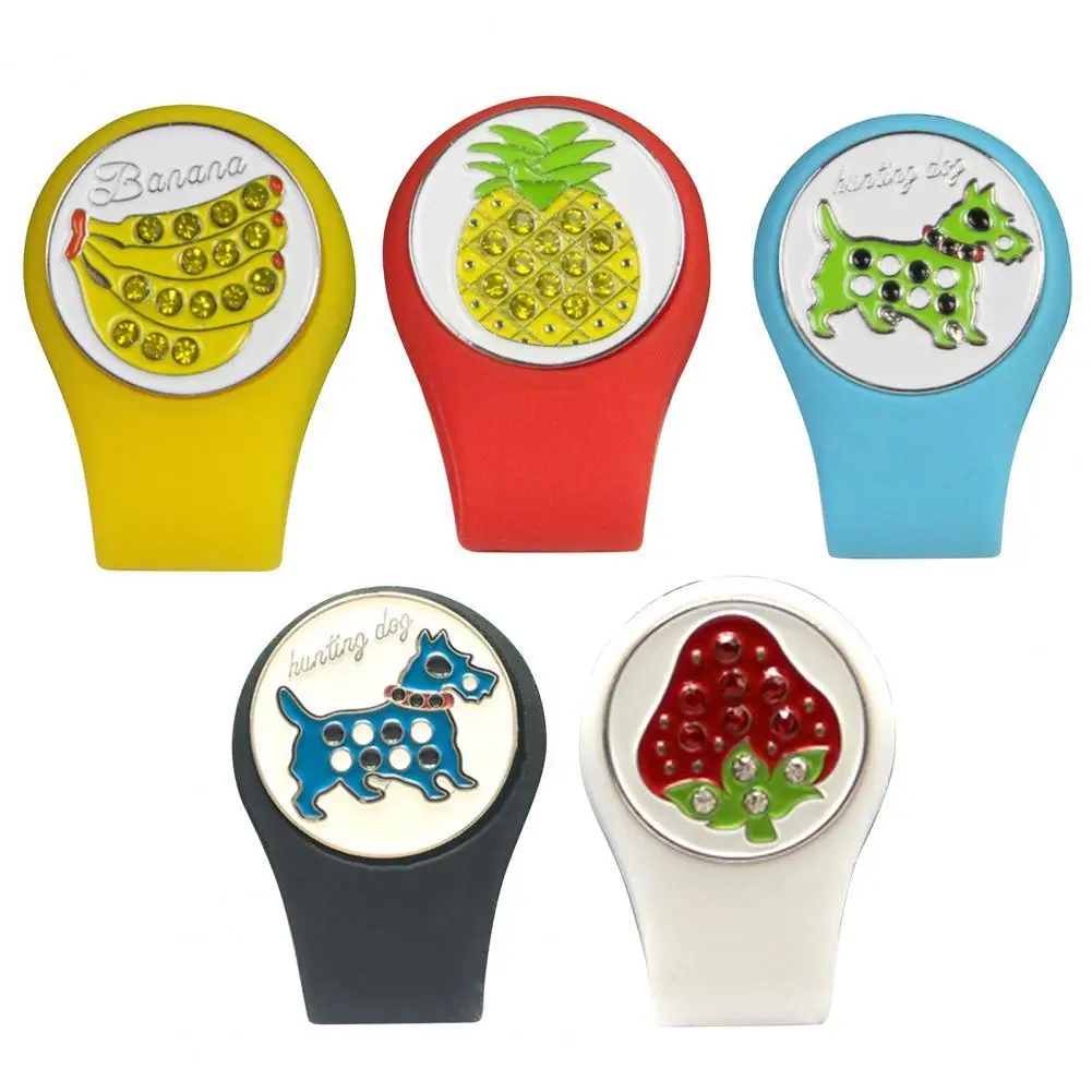 

Golf Hat Clip Wear Resistant Fruit Pattern Removable Silicone Hat Clip with Easy Attachment Magnetic Ball Marker for Golfer