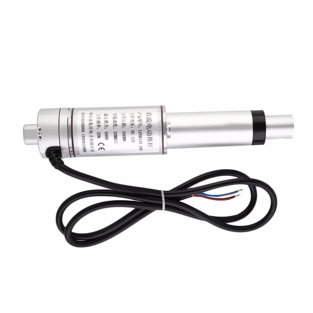DC 12V 100 мм многофункциональный линейный привод мотор прямого тока сверхмощный 500N 20 мм/сек. мотор