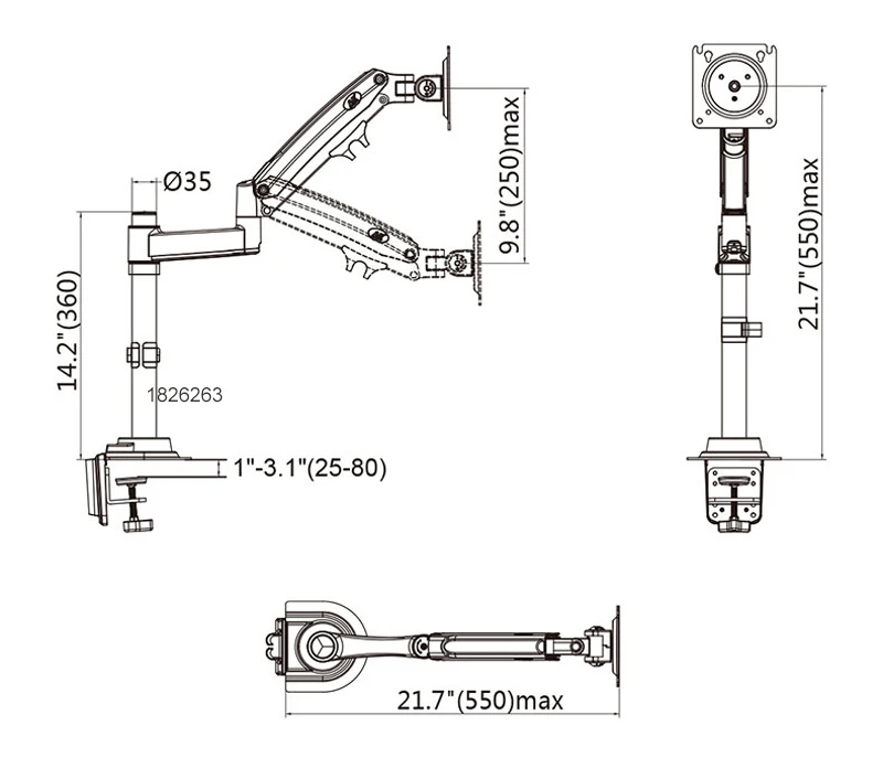 Кронштейн для ТВ NB H100 настольный эргономичный держатель ЖК светодиодный