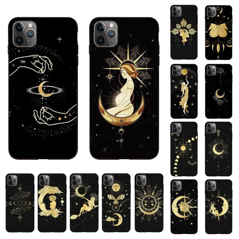 

Witches Moon Tarot Mystery Totem Phone Case for iPhone 13 11 12 pro XS MAX 8 7 6 6S Plus X 5S SE 2020 XR cover