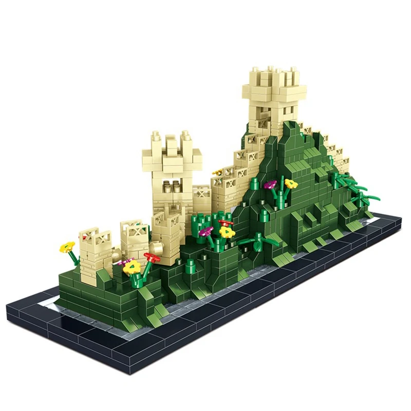 

Lezi 8013 World Architecture China Great Wall 3D Model 1202pcs DIY Mini Diamond Blocks Bricks Building Toy for Children no Box