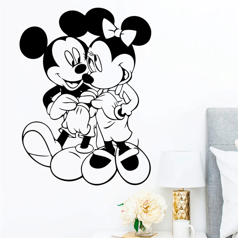 Disney Cartoon Mickey Minnie Wall Stickers For Kids Rooms Nursery Accessories Home Decor Decal Vinyl Mural Art Wallpaper | Дом и сад
