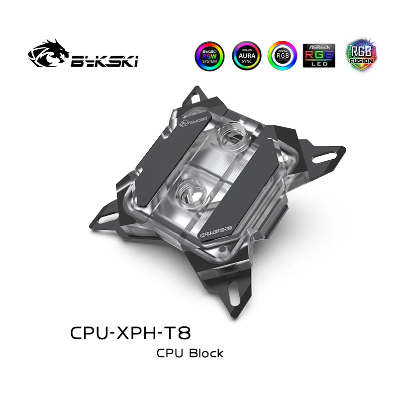 Bykski CPU-XPH-T8 кулер для процессора водный блок Intel I7 Lga115x/2011/2066 RGB/RBW Lighting | Компьютеры и