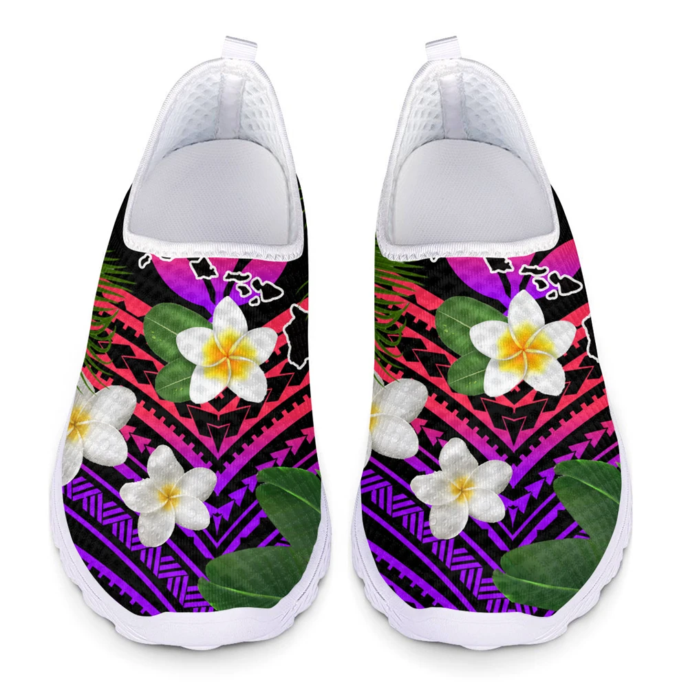 

ELVISWORDS Women's Flat Shoes Polynesian Printing Women Sneakers Breathable Slip-On Flats Loafers Fashion Soft zapatillas mujer