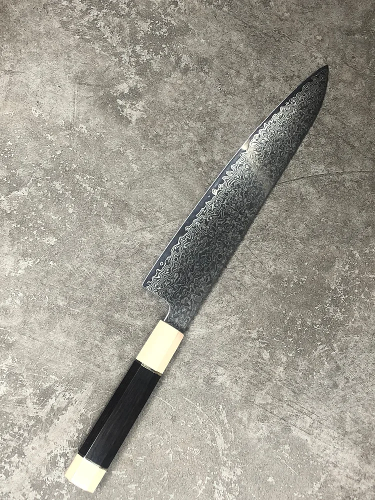Дамасская сталь VG10 нож шеф-повара Gyuto инструмент для приготовления пищи meet Тесак японские кухонные ножи Набор черное дерево ручка острые