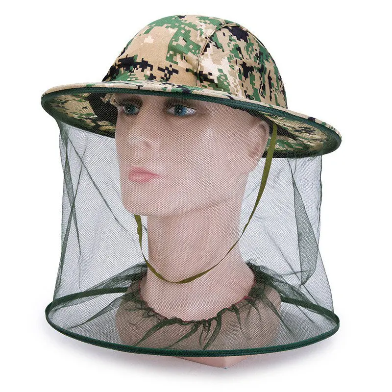 

Mosquito Head Net Hat Fish Beekeeping Gauze Cap Anti Mosquito Sun Protection Field Jungle Mask Face Protect Mesh Cover Cap Hat