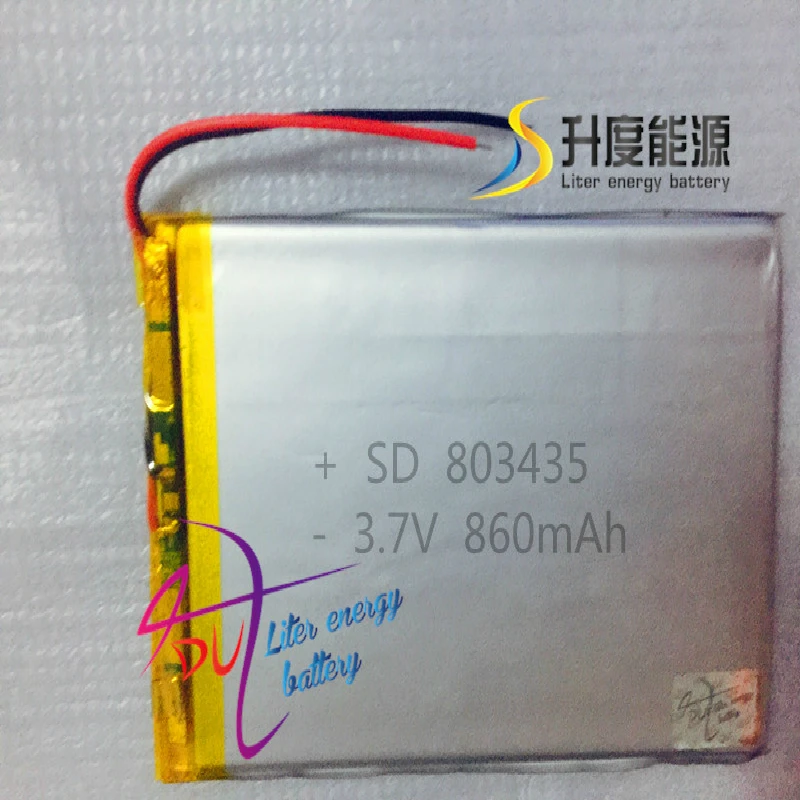 Лидер продаж 2019, модный mp3-проигрыватель, аккумулятор Yi 3,7 в, медицинский аккумулятор 803435, 860 мАч, полимерный планшет