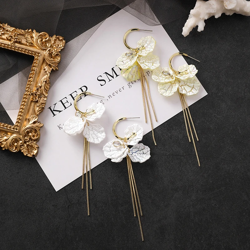 Женские Многослойные висячие серьги с кисточками длинные в форме раковины