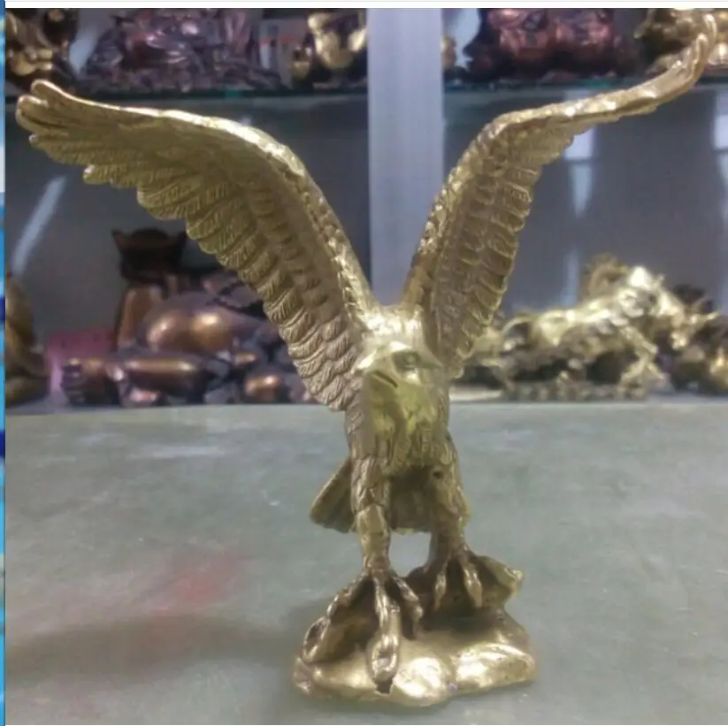 select colour Free Chinese Fengshui Brass king of birds Eagle Hawk Animal sculpture Statue bronze factory outlets high 12cm | Дом и сад