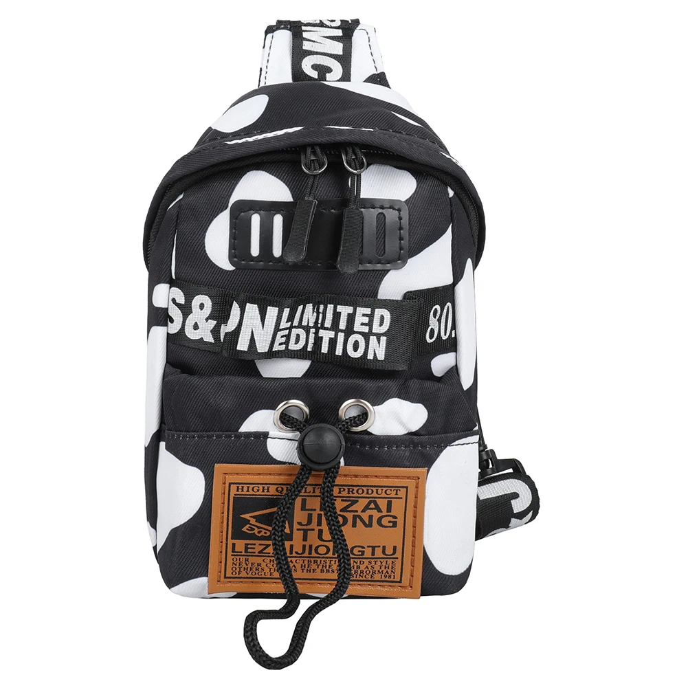 

Women Animal Pattern Print Chest Bag For Woman Fashion Bullet Hip Hop Vest Streetwear Bag Waist Pack Unisex Black Chest Rig Bag