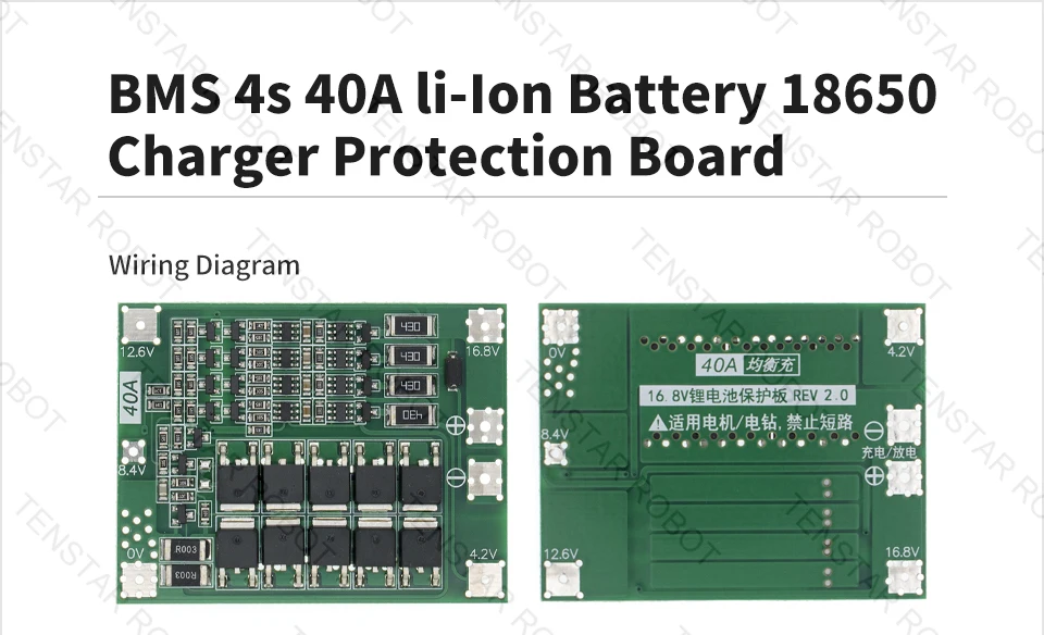 4 строки 4S 40A литий-ионный Батарея 18650 Зарядное устройство плата защиты BMS с балансом для буровыми двигателями 14,8 16,8 Lipo модуль S