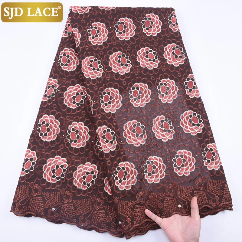 

SJD LACE 2020 Swiss Voile Lace In Switzerland With Stones African Dry Lace Fabric For Nigerian Wedding Party Dress Material1991B