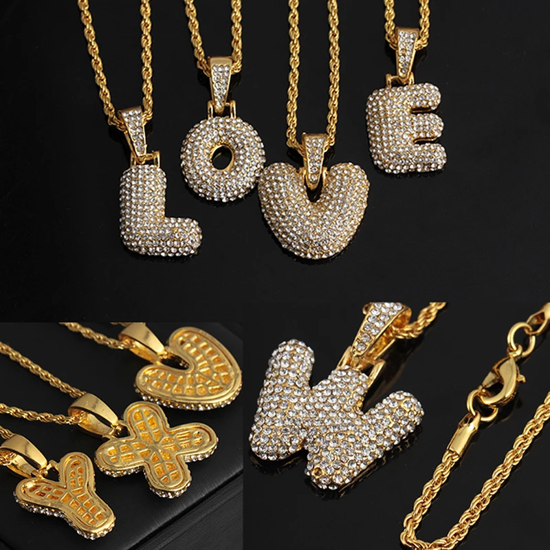 Винтажное ожерелье в стиле хип-хоп с 26 буквами | Украшения и аксессуары