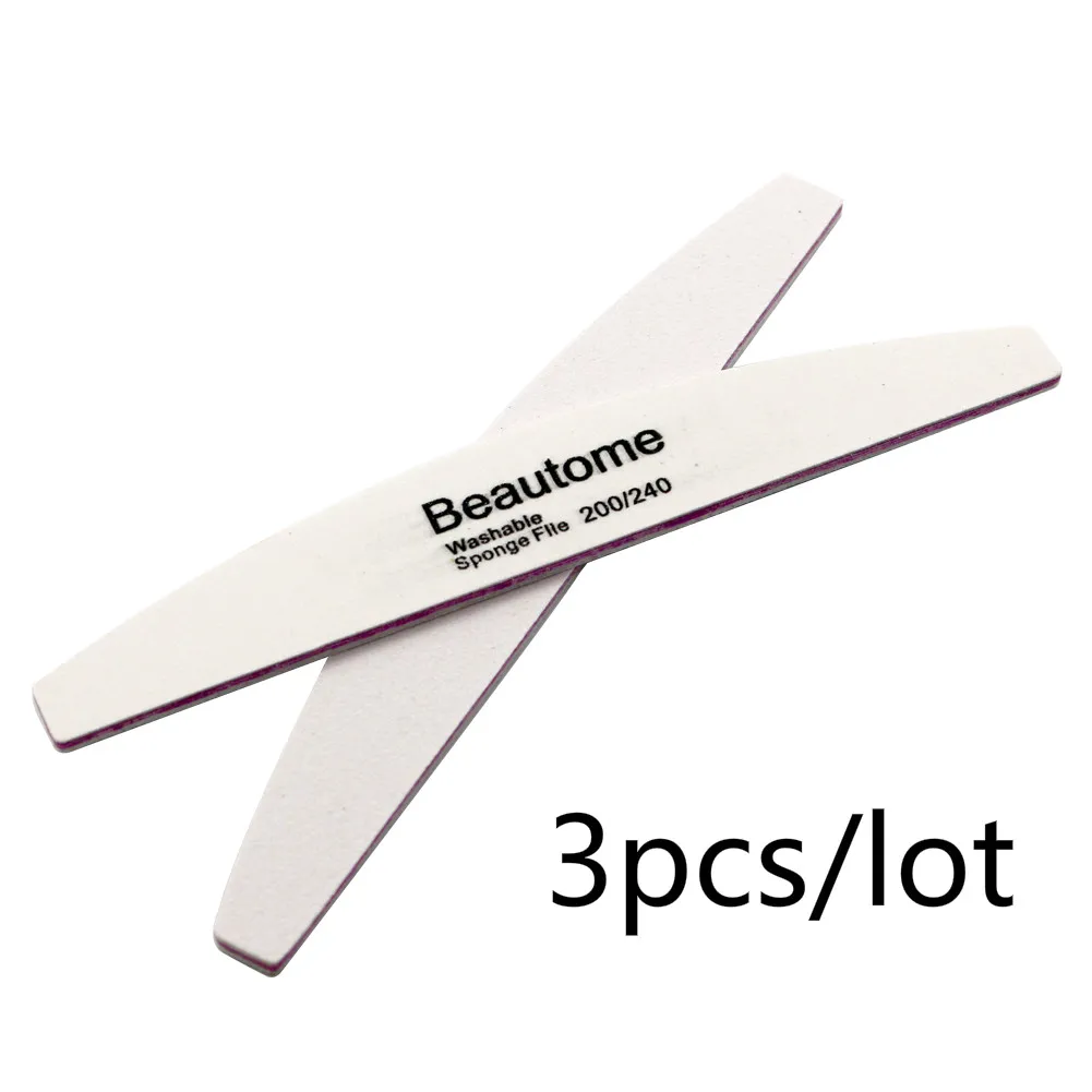 3 шт. профессиональная пилка для ногтей полулуночный маникюрный набор шлифовки
