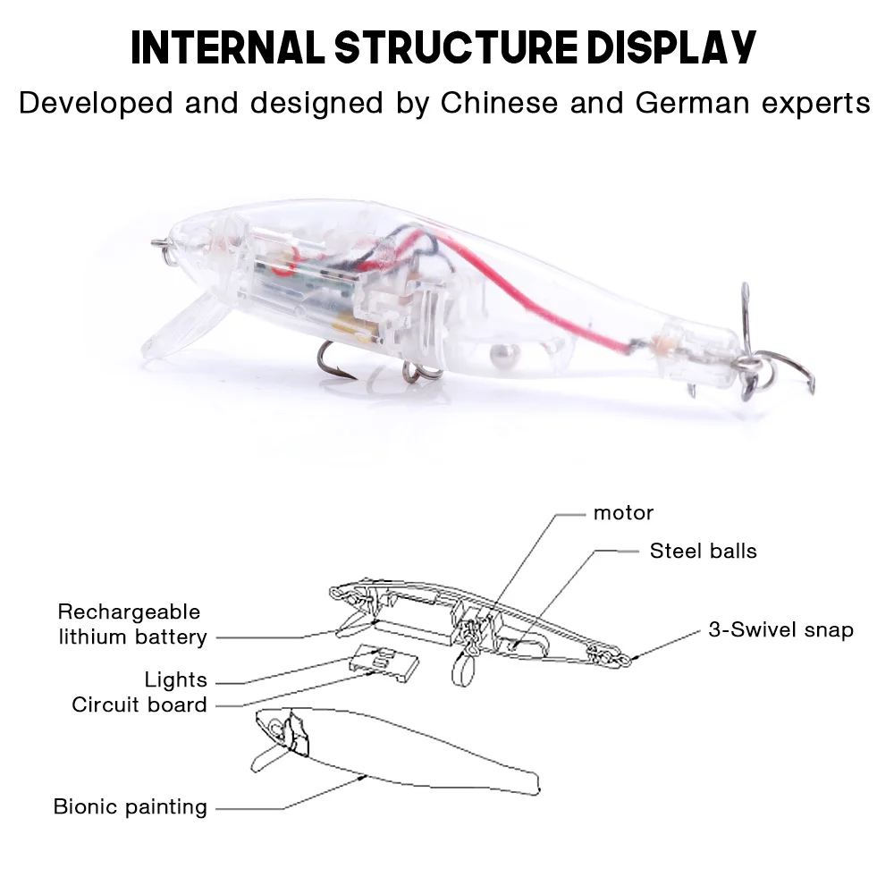VTAVTA 10 см 16 г перезаряжаемая электрическая рыболовная приманка светодиодный