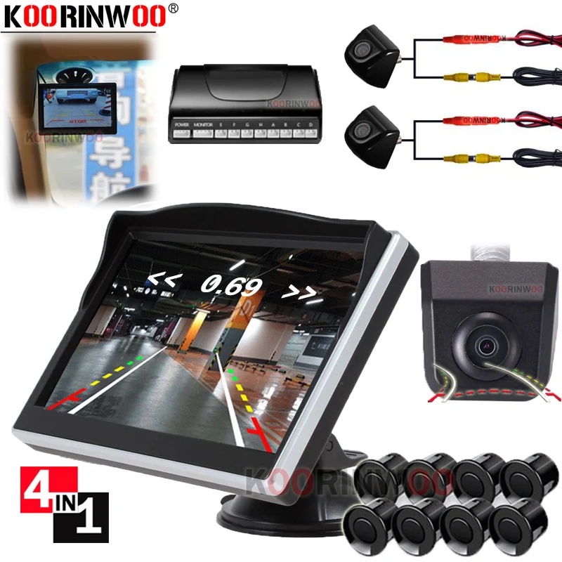 Автомобильный датчик парковки Koorinwoo Parkmaster 360 Starlight HD 8 форм спереди с камерой