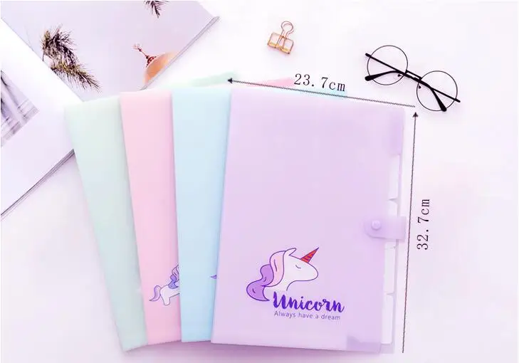 Креативные сумки с единорогом 5 A4 держатель для купюр папка хранения застежки