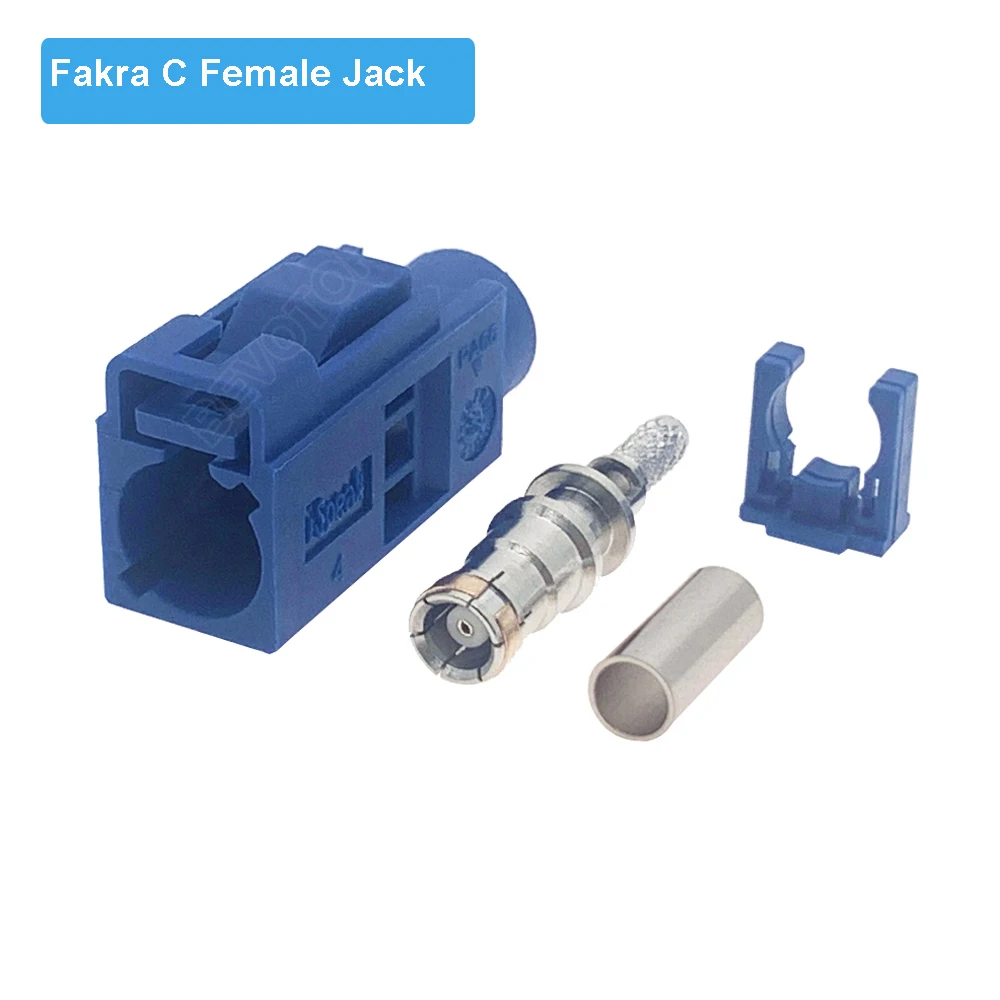 1PCS Blue Fakra C Male Plug / Female Jack RAL 5005 Connector RF Coaxial Wire Connectors for RG316 RG174 Pigtail Cable - купить по