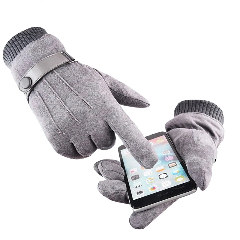 Теплые зимние и толстые замшевые перчатки подходят для катания на лыжах езды