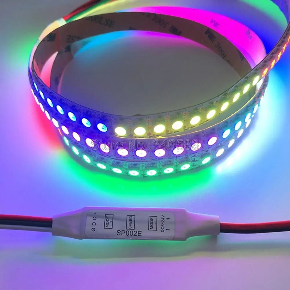 DC5V-24V светодиодный контроллер SP002E с 3 кнопками, мини-контроллер пикселей, провод постоянного тока, USB интерфейс, 600 пикселей, для WS2812B, WS2811, светодиодный светильник