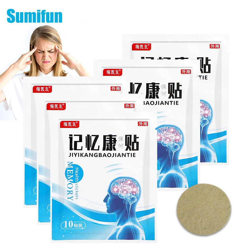 

10Pcs Memory Health Care Patch Relieve Forgetful Memory Decline Sticker Enhance Memory Herbal Medical Plaster For Kids Adult