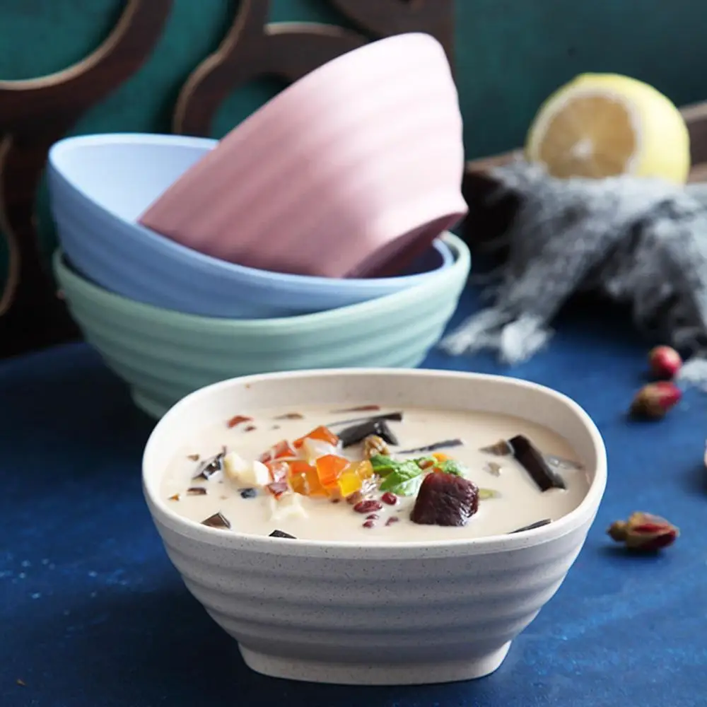 

Wheat Straw Fiber Thick Children Heat Insulation Soup Square Bowl Tableware