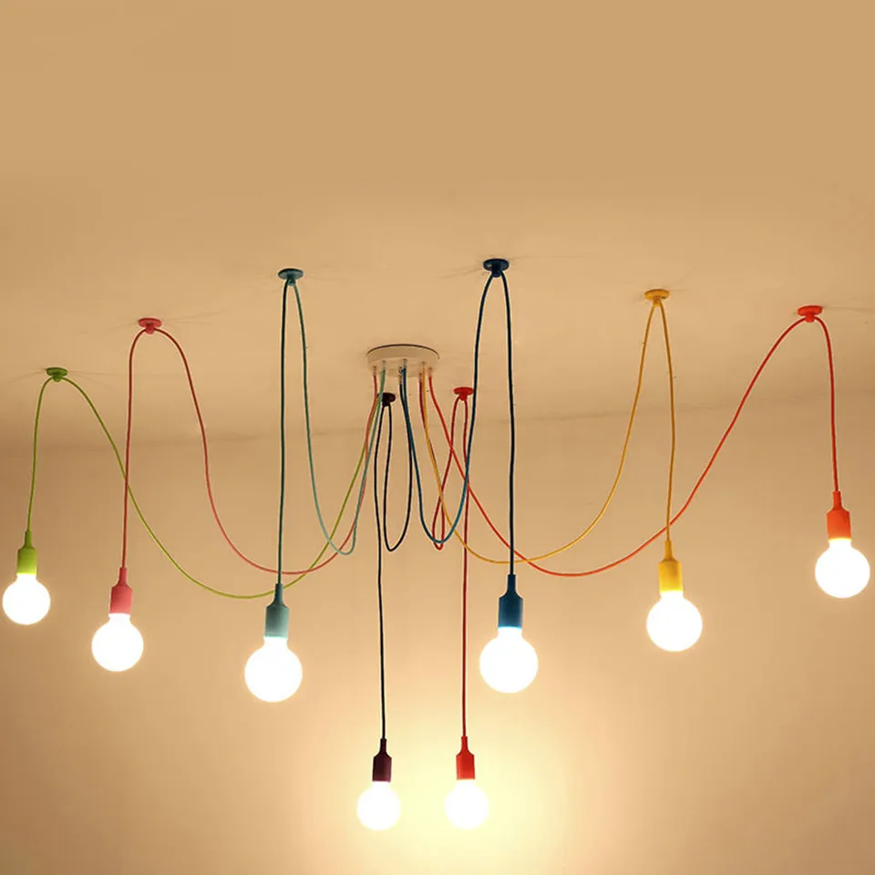 

OYGROUP 4-head Colorful Pendant Lamp Modern Colorful Spider Pendant Lamps 4 Heads Pendant Lights Creative Heavenly Home Lighting