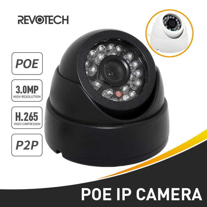 IP камера видеонаблюдения H.265 POE HD 3 Мп 1296/1080P 24 светодиода|Камеры видеонаблюдения| |