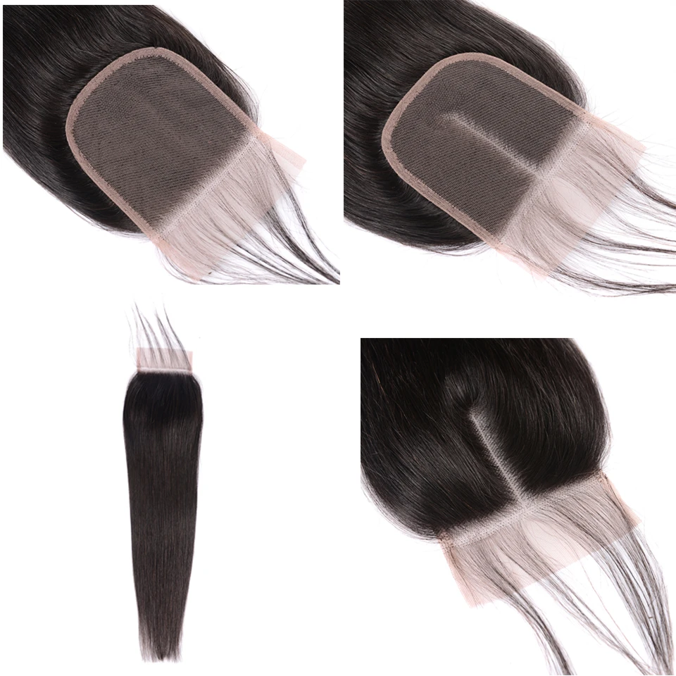 Каризма Набор волос Brazilian Hair Weave с замыканием Straight Bundles With Closure.