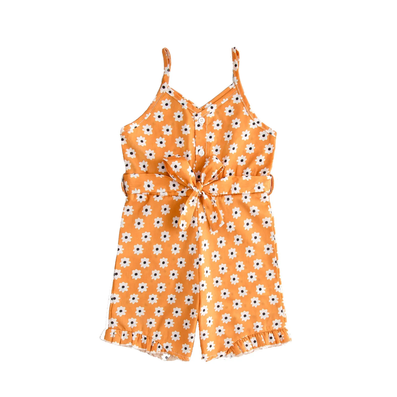

2021 Baby Summer Clothing Kids Baby Girls Fashion Sleeveless Floral Print Romper Jumpsuit Stylish Romper Jumpsuit for Girls