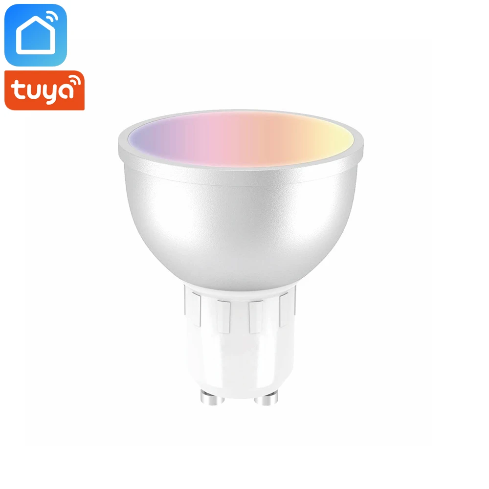 Tuya Smart Life Wifi умный светодиодный светильник, лампа GU10 5 Вт 230Lm RGB+ 6500K холодный белый светильник, работает с Alexa Google Home IFTTT