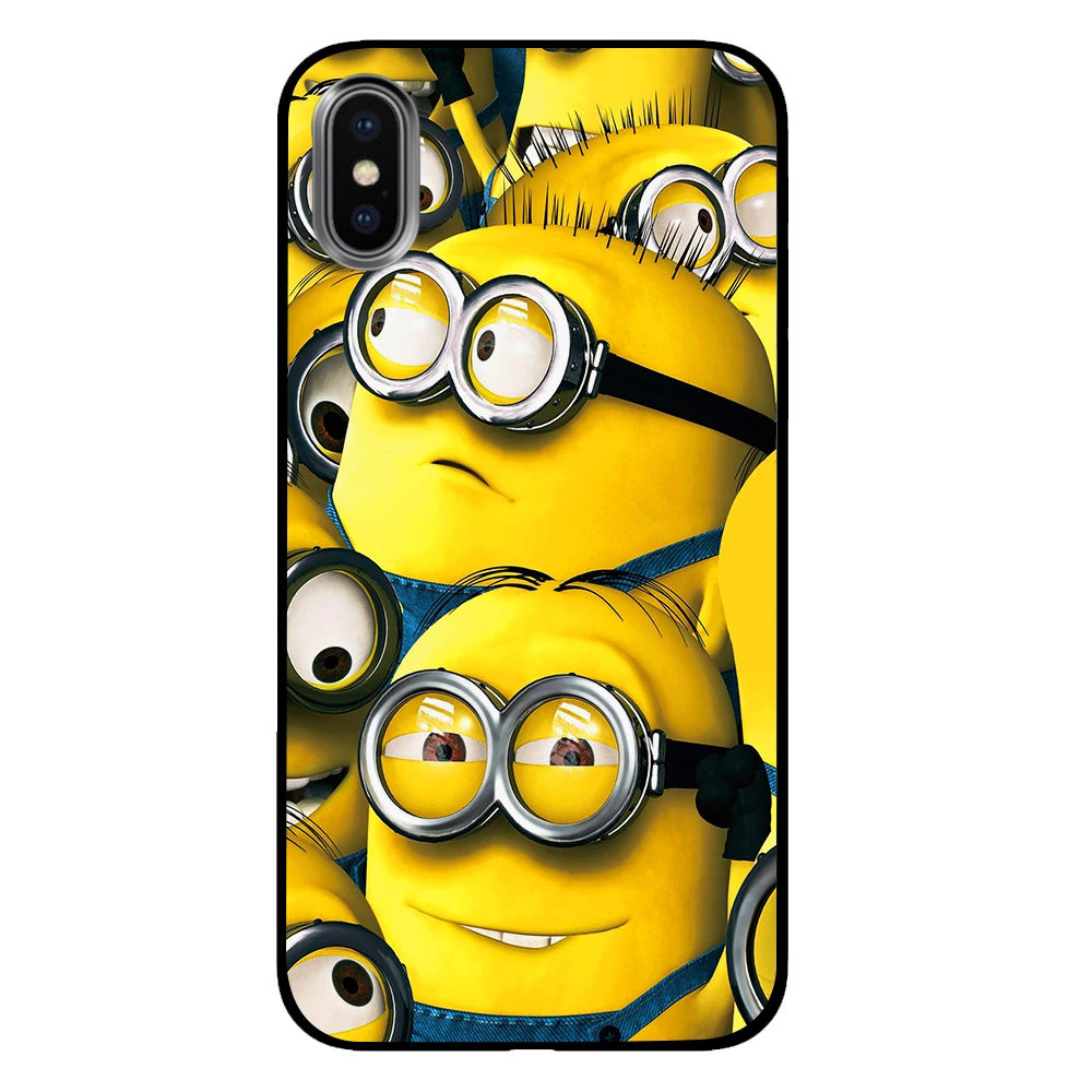 10 С милыми миньонами из мультфильма черные чехлы для телефонов iPhone 5 5S SE 6 6s 7 8 Plus X XS Max XR задняя крышка - Цвет: 10