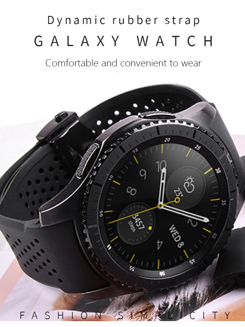 22 мм изогнутые ремешки для часов для samsung Galaxy gear S3 S4 ремешок мягкий резиновый силиконовый ремешок для часов мужские сменные часы наручные черные