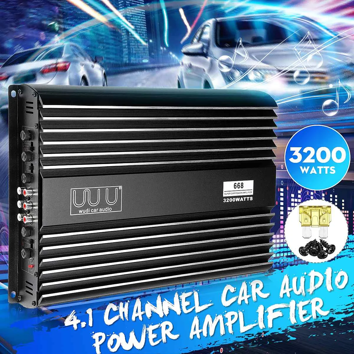 

Автомобильные усилители 3200 Вт, 12 В, мощный автомобильный аудиоусилитель, стереоусилитель для сабвуфера, автомобильные усилители звука, дин...