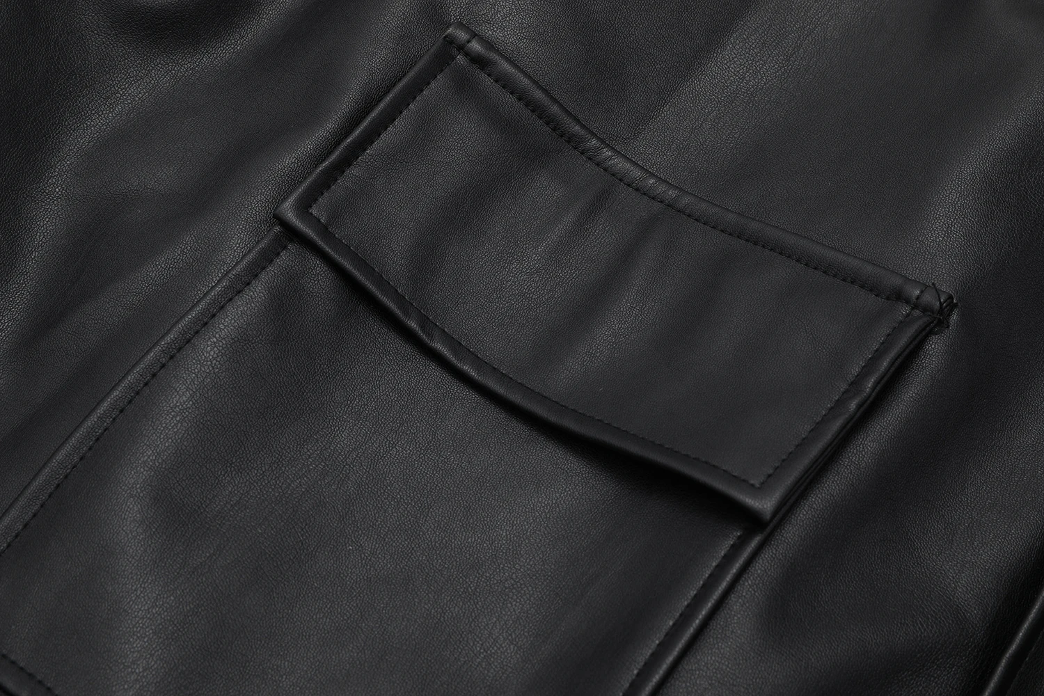 2021 New Autumn Women Faux Soft Pu Motorcycle Leather Jacket Casual Loose Black Faux Leather Punk Zipper Overcoat