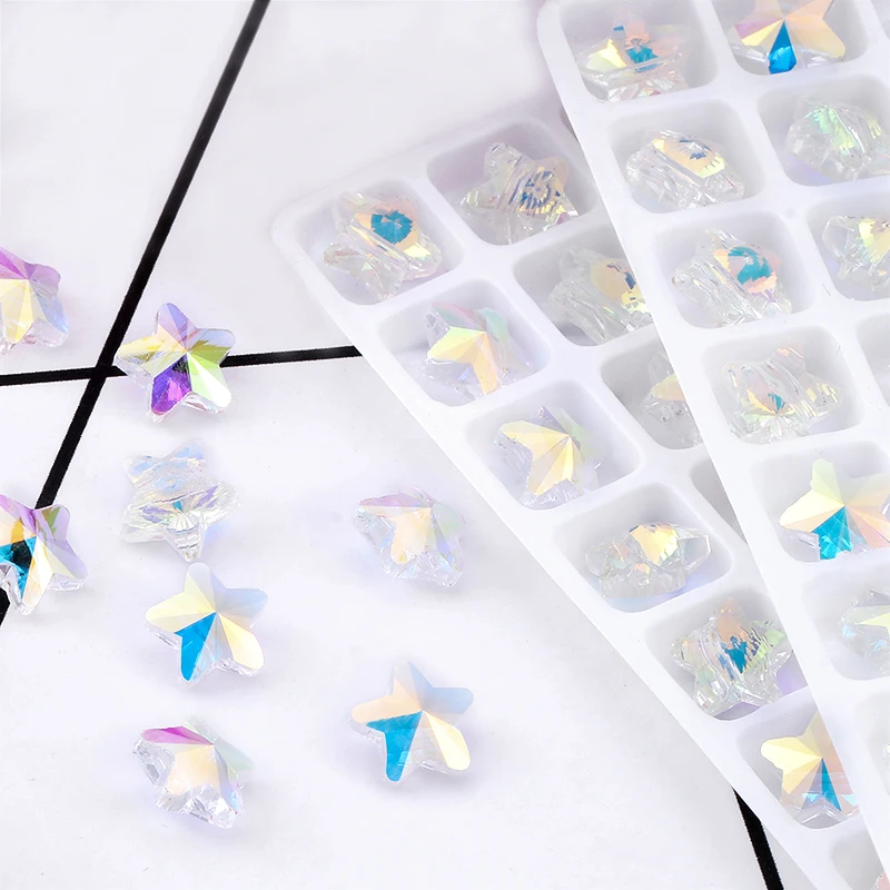Бусины в форме звезды для браслета ожерелье цветные стеклянные стразы кристаллы