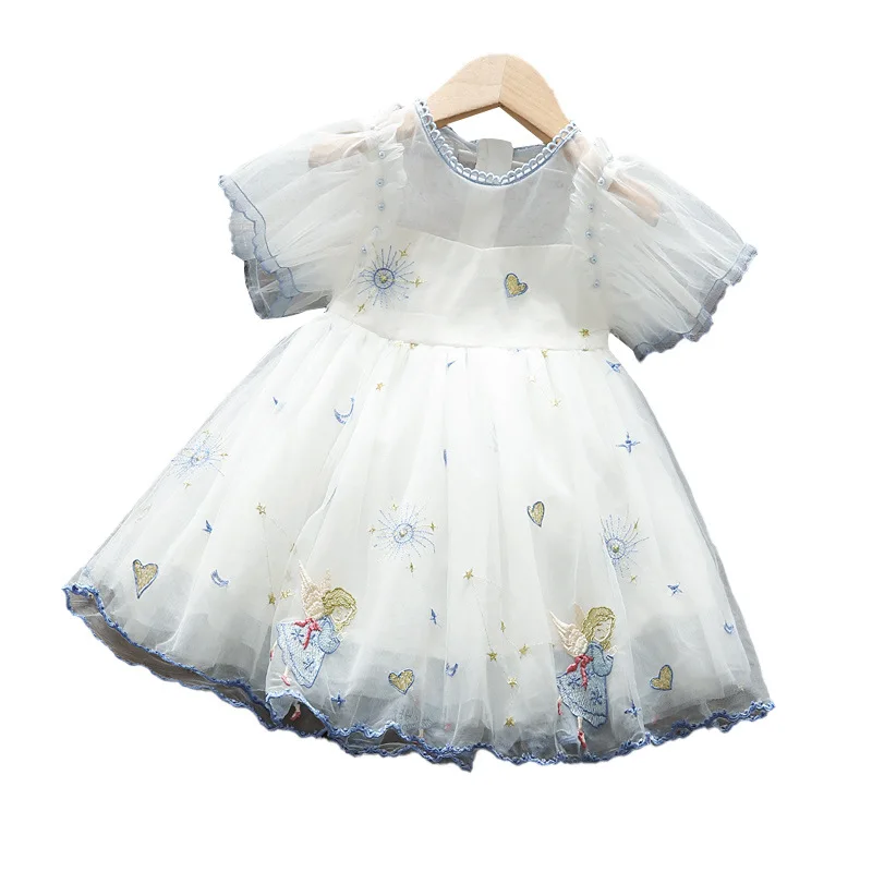 Газовое платье принцессы для маленьких девичье дня рождения с изображением