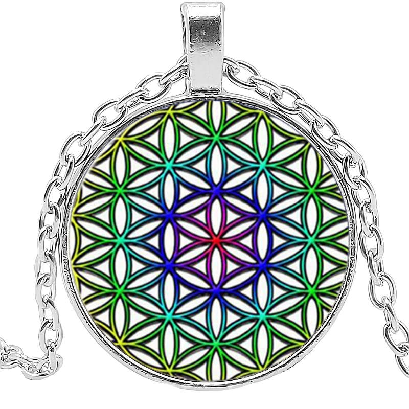 2019 Новая модная жизнь цветок ожерелье Йога чакра кулон Мандала модные стеклянные