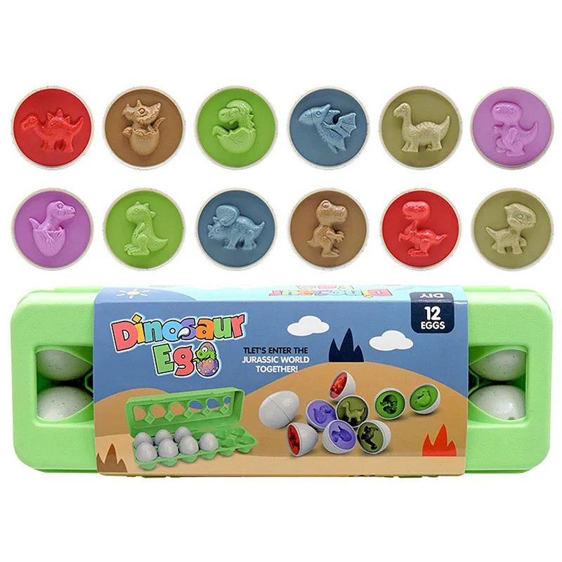 

Simulation Dinosaur Matching Eggs Children's Dinosaur Shape and Color Cognition and Matching Smart Egg Toys Set