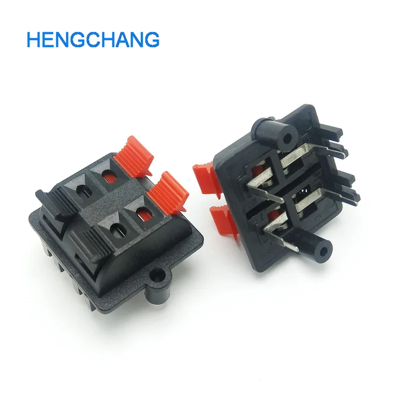 10 шт./лот красный и черный 4 гнезда аудио кабель зажим динамик провода клип