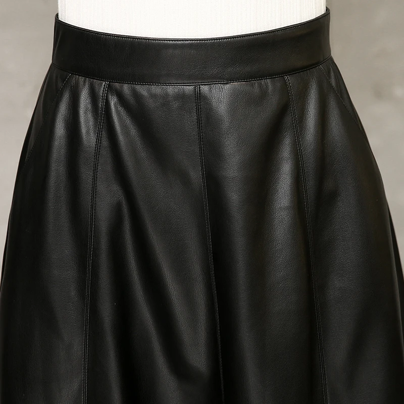 Осенняя Женская юбка из искусственной кожи с высокой талией облегающая