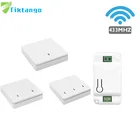 Умный кнопочный Беспроводной Выключатель Tiktango 123, 433 МГц, Радиочастотный пульт дистанционного управления, 110 В, 220 В, приемник, радиочастотная настенная панель, потолочная лампа