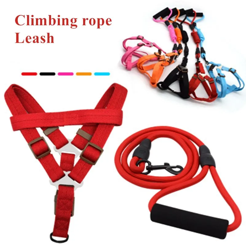 

Classic Monochrome Pet Dog Collar Harness Leash Soft Pet Cat Walking Harness Lead Colorful and Durable Traction Rope Nylon 120cm