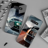 cool car taillight housing phone case tempered glass for samsung s20 plus s7 s8 s9 s10 plus note 8 9 10 plus