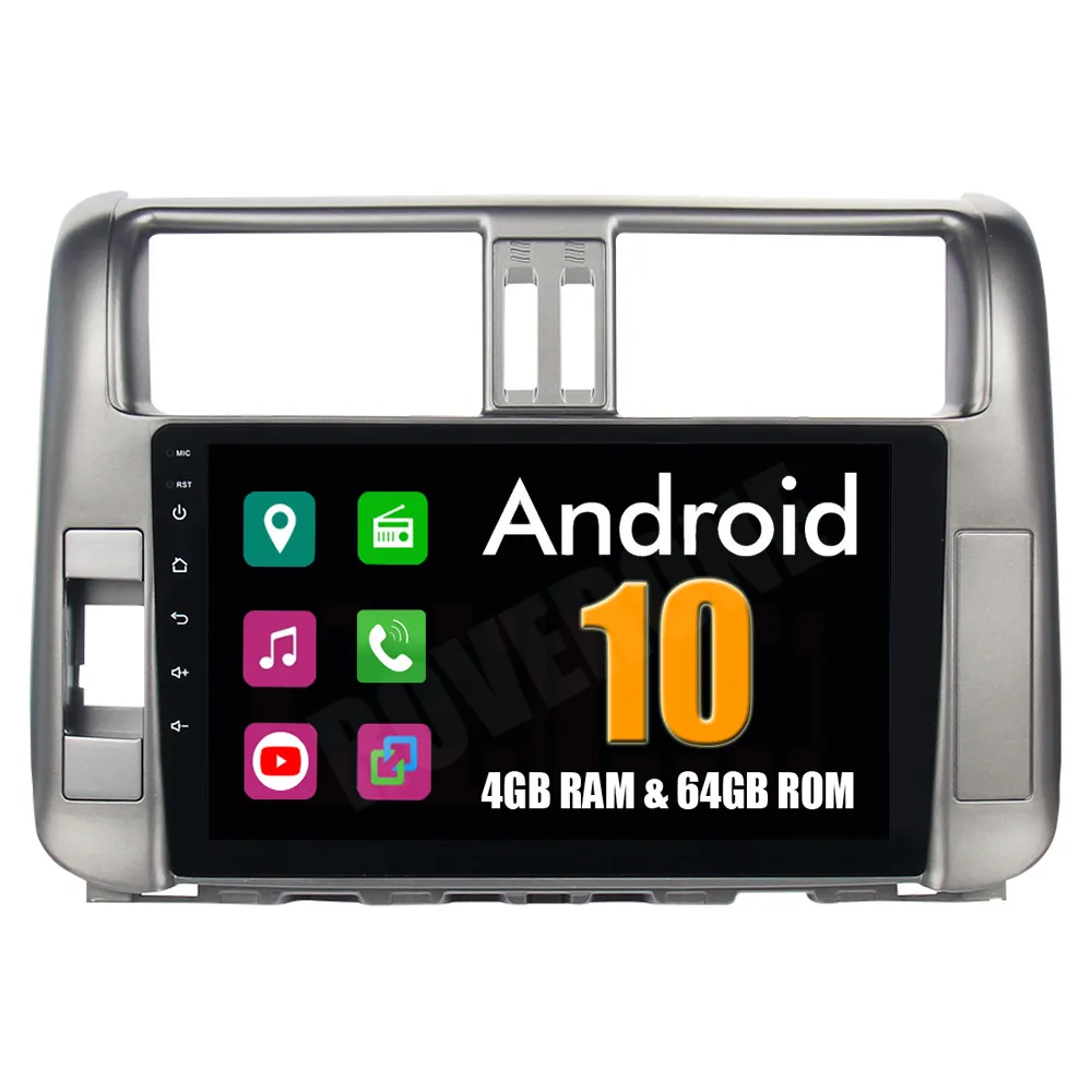 RoverOne для Toyota Prado 150 2010 2011 2012 2013 Android 10 Авторадио автомобиля GPS Радио стерео