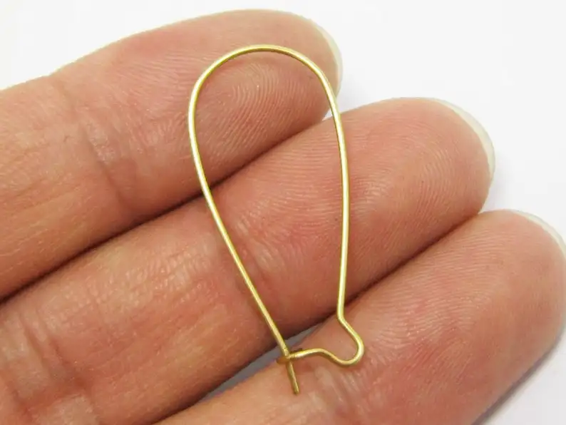 

100pcs Brass charms 32mm Raw brass ear wire -R771
