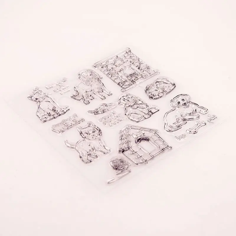 Силиконовый прозрачный Печатный штамп для кошек и собак DIY Скрапбукинг рельефная