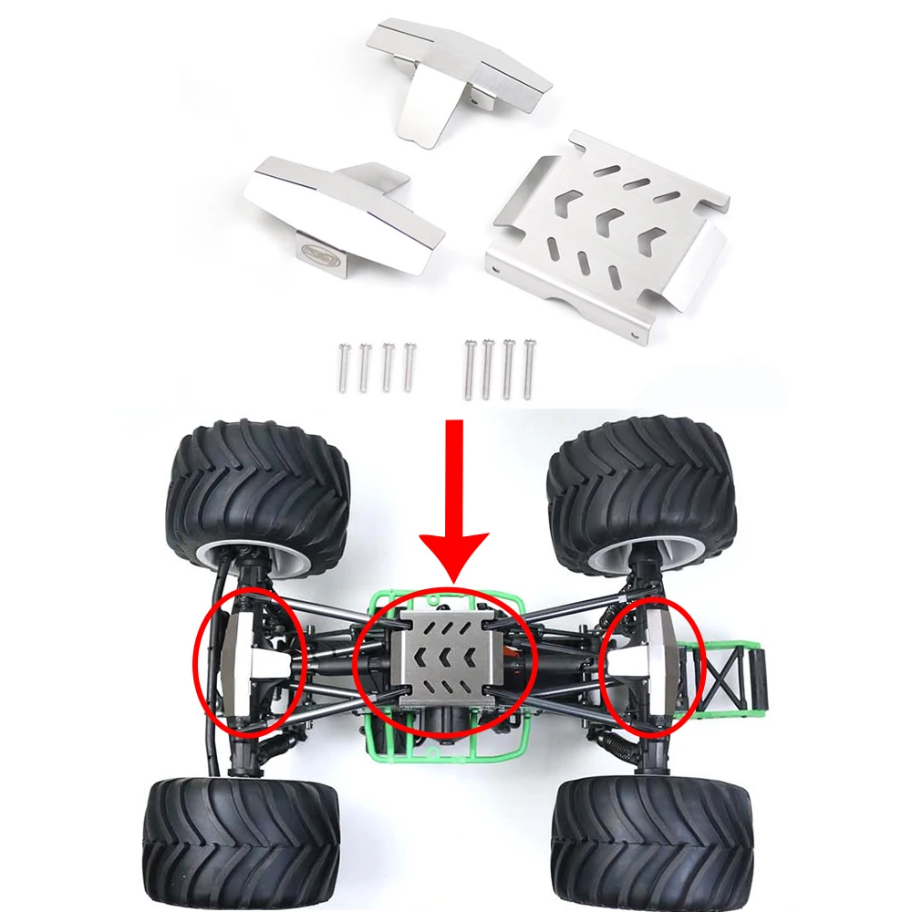 

Metal stainless steel Full Armor Chassis Armor Guard Axle Protection Plate for LOSI 1/8 LMT SOLID AXLE MONSTER TRUCK