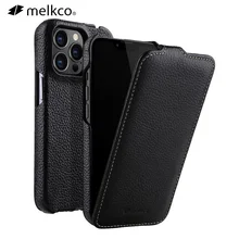 Melkco Genuine Leather Case For iPhone 13 12 Pro Max mini 11 X Xr Xs Max 7 8 SE2 Business Luxury Real Cow Flip Phone Bag Cover