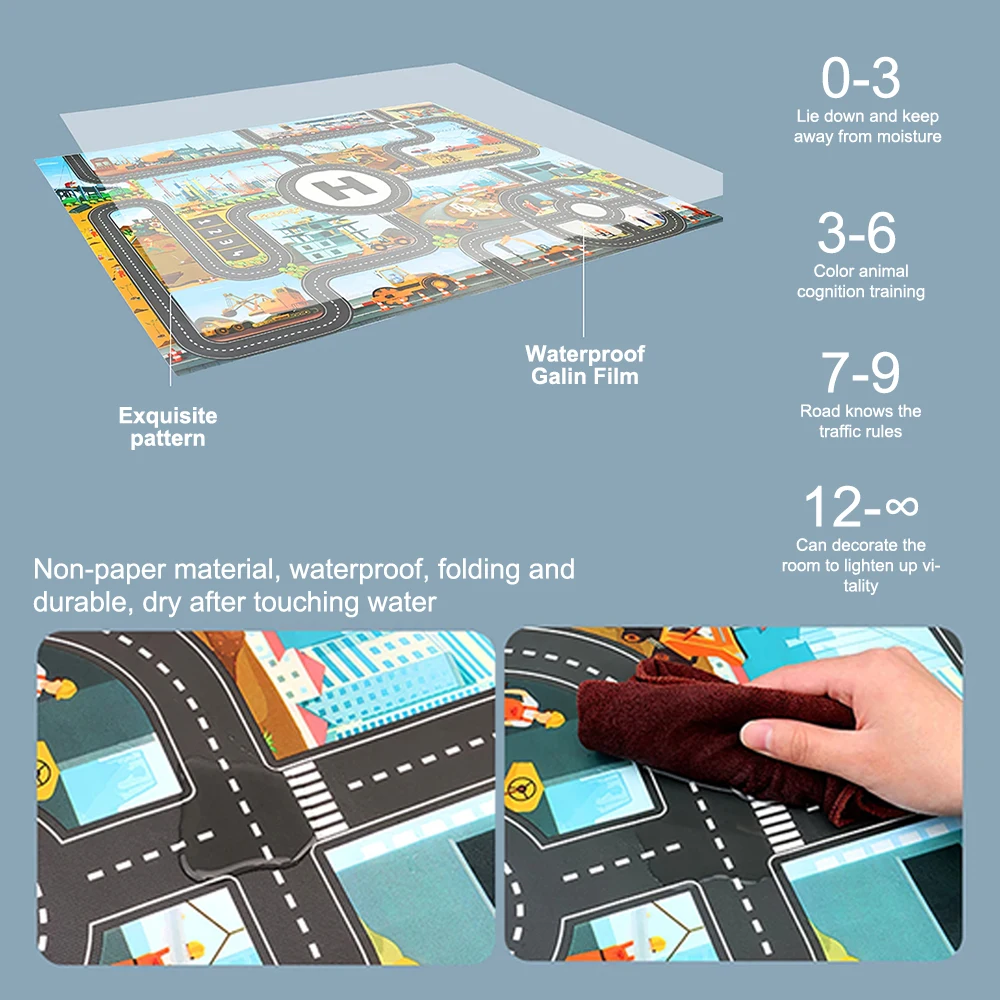 

Baby Play Mat City Traffic Road Map Mat Carpet City Car Parking Lot Roadmap Traffic Signs Baby Climbing Playing Mat Game